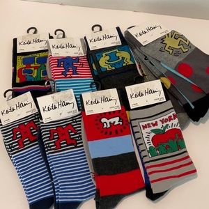 (B42) Keith Haring Bundle 10 Pairs of New Socks Size 10-13